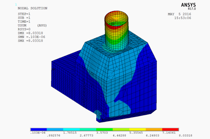 Figure 5.13 - Displacement (135 deg Load Case)