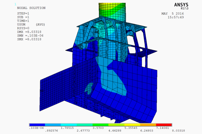 Figure 5.14 - Displacement (135 deg Load Case)