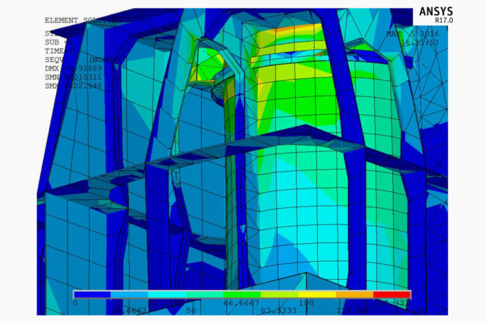 Figure 5.19 - VonMises Stress (180 deg Load Case)