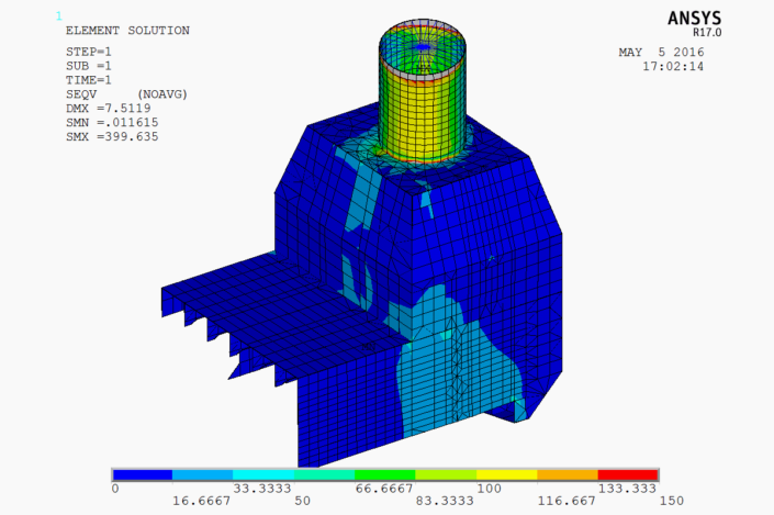 Figure 5.23 - VonMises Stress (225 deg Load Case)