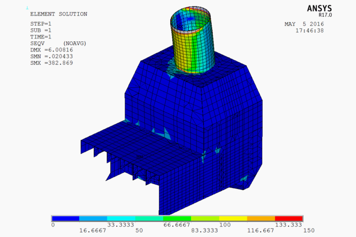 Figure 5.27 - VonMises Stress (270 deg Load Case)