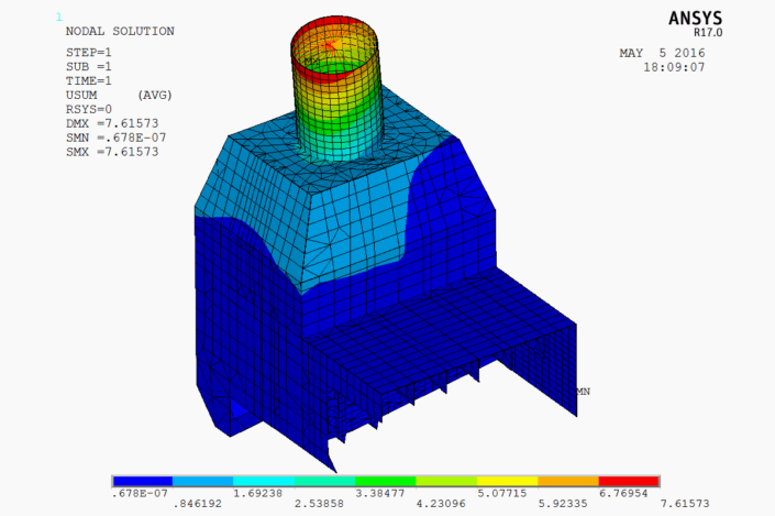 Figure 5.29 - Displacement (315 deg Load Case)