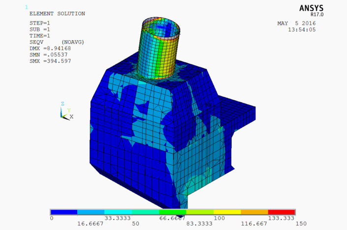 Figure 5.3 - VonMises Stress (0 deg Load Case)