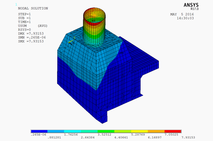 Figure 5.5 - Displacement (45 deg Load Case)